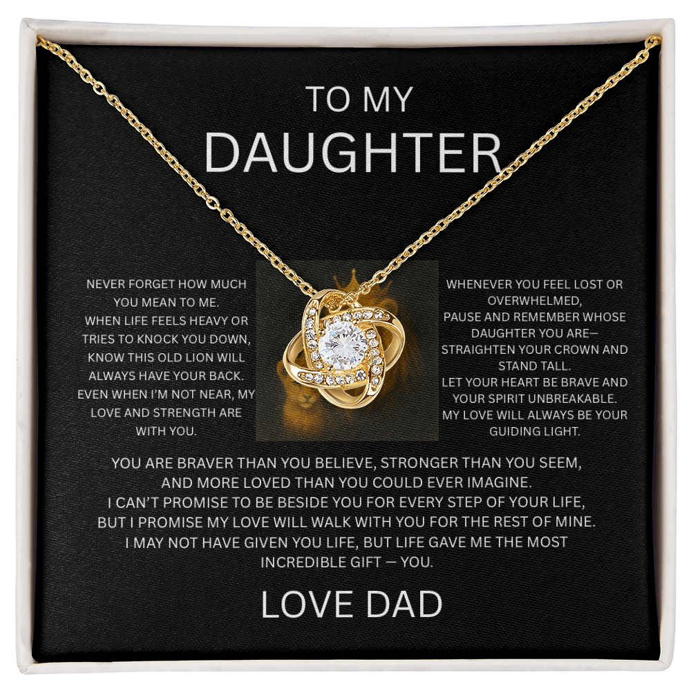 “Gift for Daughter from Dad - Love Knot Necklace | Valentine's, Birthday, Graduation”