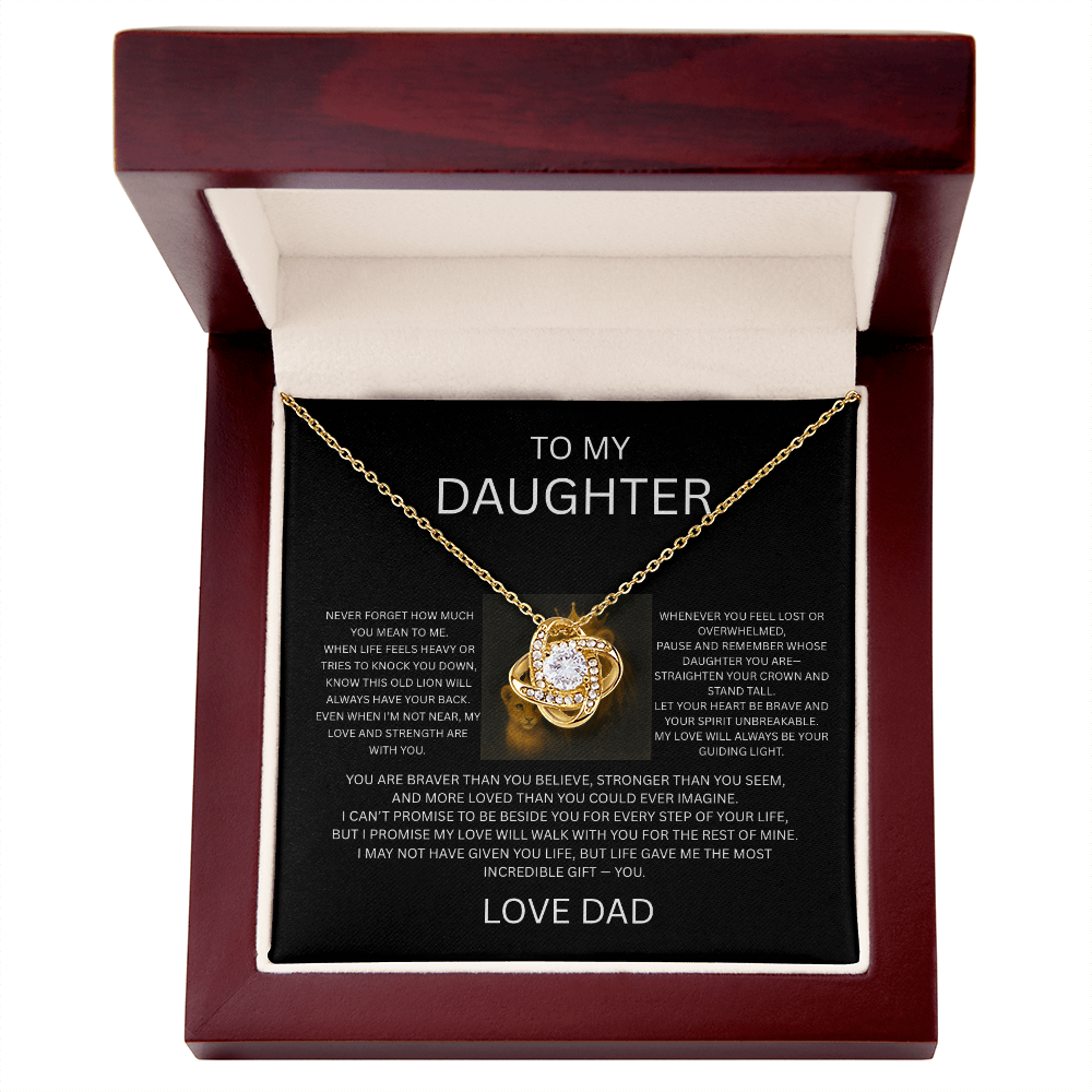 “Gift for Daughter from Dad - Love Knot Necklace | Valentine's, Birthday, Graduation”