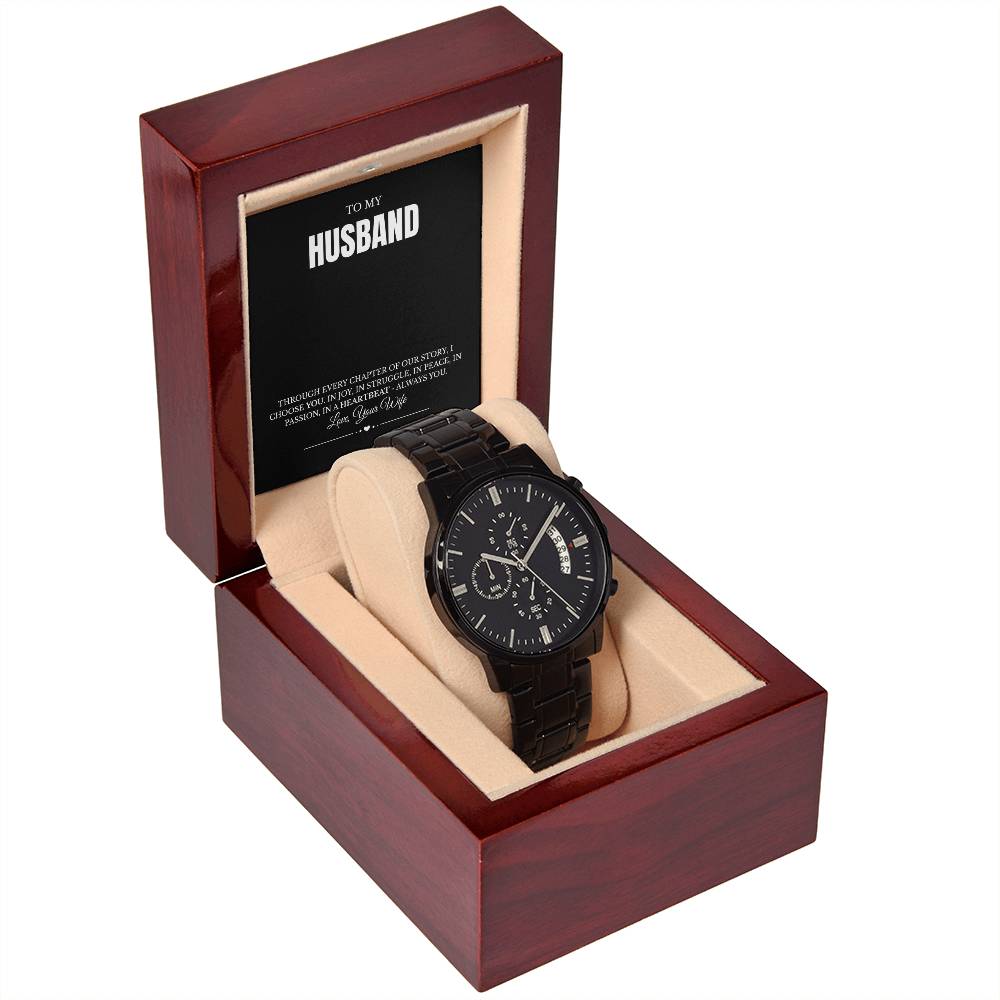 FOREVER YOURS - BLACK CHRONOGRAPH WATCH