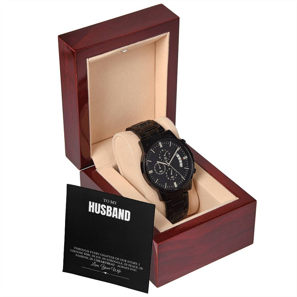 FOREVER YOURS - BLACK CHRONOGRAPH WATCH