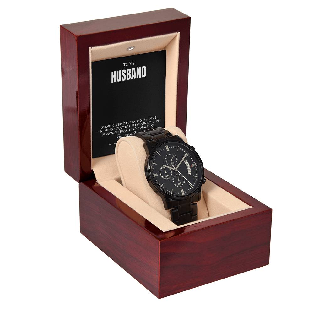 FOREVER YOURS - BLACK CHRONOGRAPH WATCH