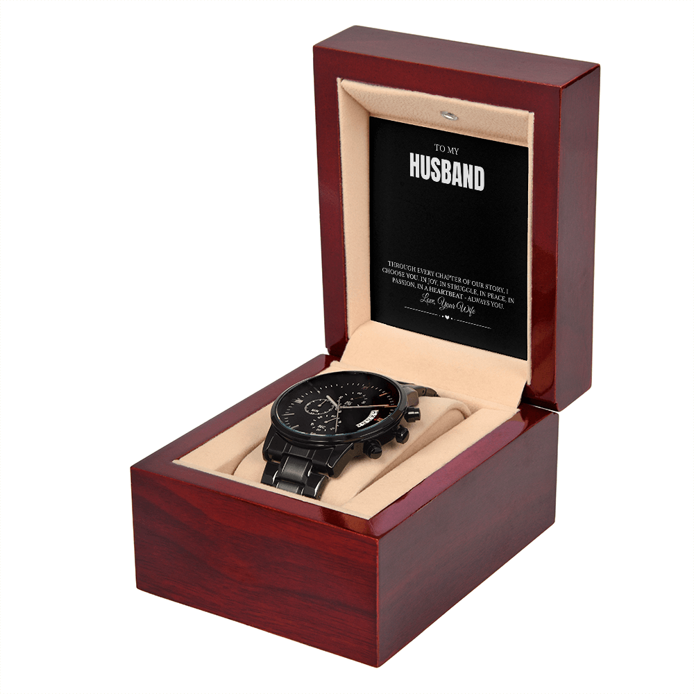 FOREVER YOURS - BLACK CHRONOGRAPH WATCH