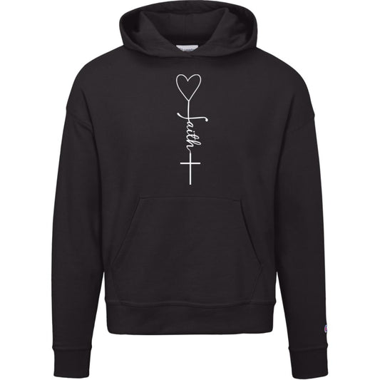 Womens Faith Heart Hoodie - White Design