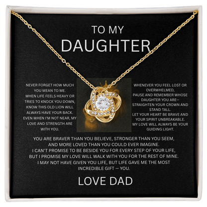 “Gift for Daughter from Dad - Love Knot Necklace | Valentine's, Birthday, Graduation”