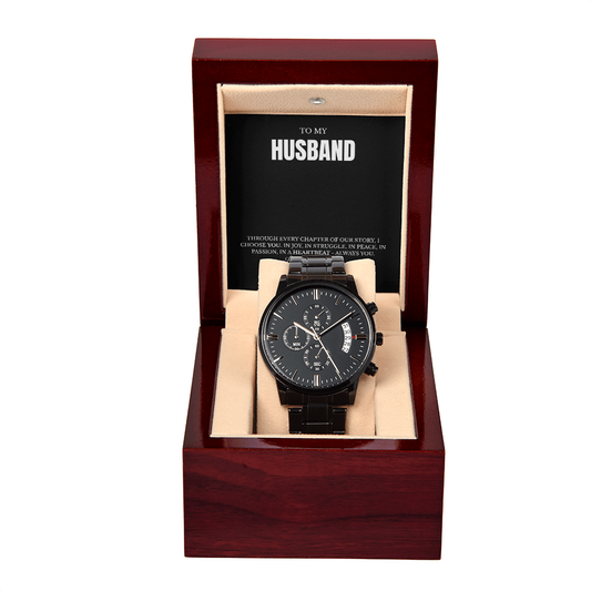 FOREVER YOURS - BLACK CHRONOGRAPH WATCH